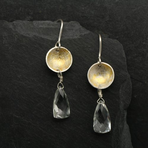 Oorbellen - Gereticuleerd Zilver - Pebbles Gold & Crystals