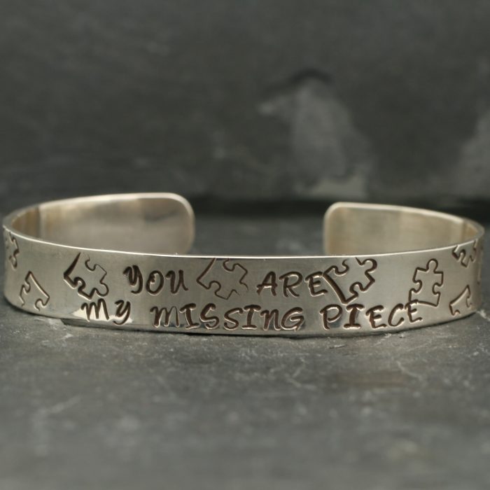 Tekst armband - Cuff - Zilver - You are my missing piece